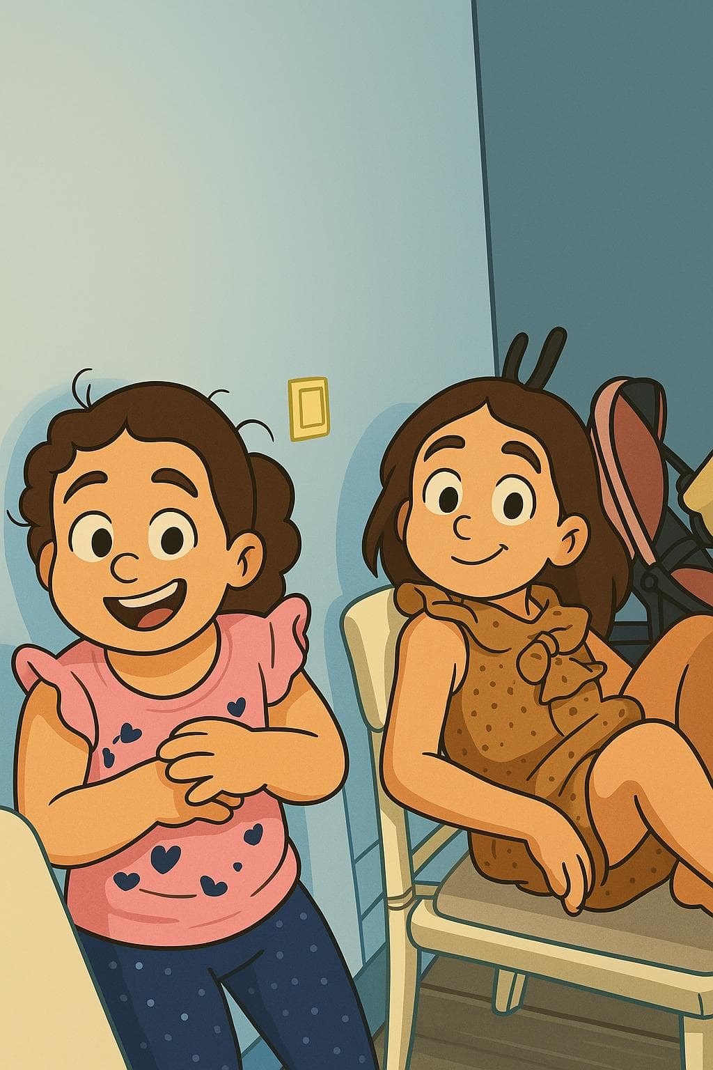 Two daughters illustration